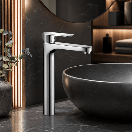 Wahkit Bathroom Faucet Wahkit Chrome Slim Tall Basin Mixer Tap in Copper - K-8165