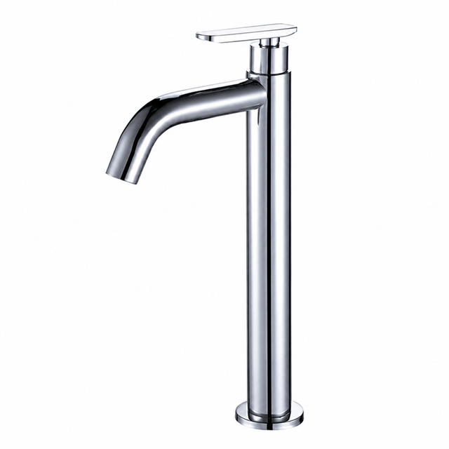 Wahkit Bathroom Faucet Wahkit Chrome Slim Tall Basin Mixer Tap in Stainless Steel - K-8905