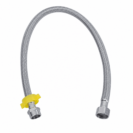 Wahkit Plumbing Parts & Fittings Wahkit Chrome Smooth Flexible Connector Hose in 304 Stainless Steel 30cm - K-J427-30