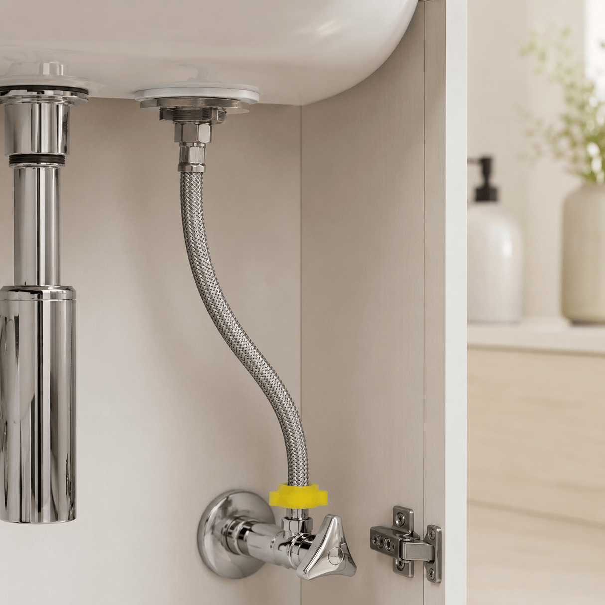 Wahkit Plumbing Parts & Fittings Wahkit Chrome Smooth Flexible Connector Hose in 304 Stainless Steel 30cm - K-J427-30