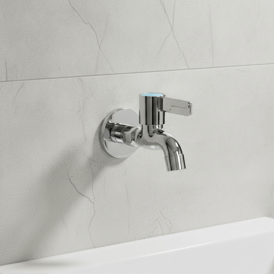 Wahkit Taps & Faucets Wahkit Chrome Square Handle Wall Bib Tap in Copper - K-8759A