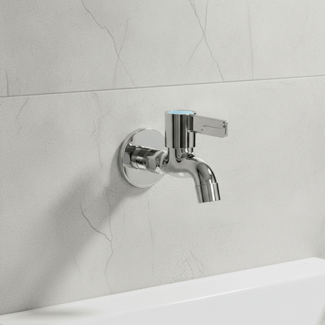 Wahkit Taps & Faucets Wahkit Chrome Square Handle Wall Bib Tap in Copper - K-8759A