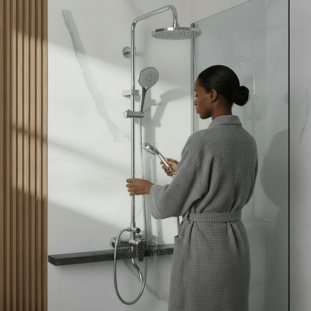 Wahkit Shower Set & Head Wahkit Chrome Square Head Wall Mounted Rain Shower Set in Copper - K-8835