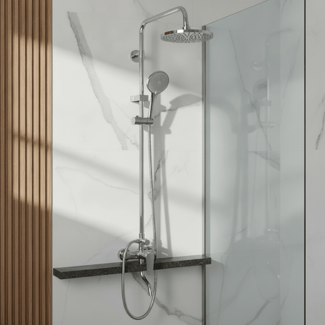 Wahkit Shower Set & Head Wahkit Chrome Square Head Wall Mounted Rain Shower Set in Copper - K-8835