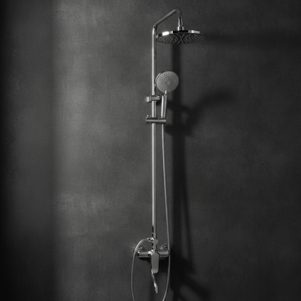 Wahkit Shower Set & Head Wahkit Chrome Square Head Wall Mounted Rain Shower Set in Copper - K-8835