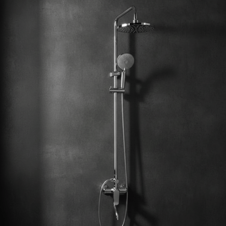Wahkit Shower Set & Head Wahkit Chrome Square Head Wall Mounted Rain Shower Set in Copper - K-8835