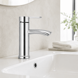 Wahkit Bathroom Faucet Wahkit Chrome Straight Basin Tap in Stainless Steel and Plastic - G-79004