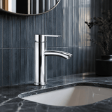 Wahkit Bathroom Faucet Wahkit Chrome Straight Basin Tap in Stainless Steel and Plastic - G-79004