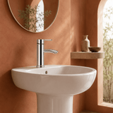 Wahkit Bathroom Faucet Wahkit Chrome Straight Basin Tap in Stainless Steel and Plastic - G-79004