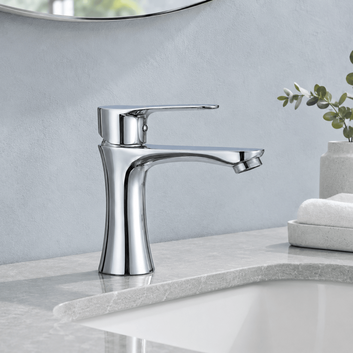 Wahkit Bathroom Faucet Wahkit Chrome Tall Spout Basin Mixer Tap in Zinc Alloy - K-8983