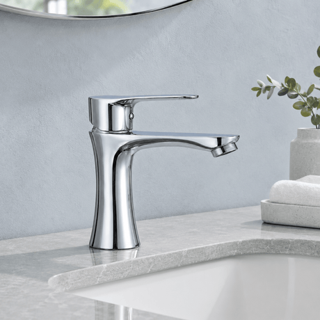 Wahkit Bathroom Faucet Wahkit Chrome Tall Spout Basin Mixer Tap in Zinc Alloy - K-8983