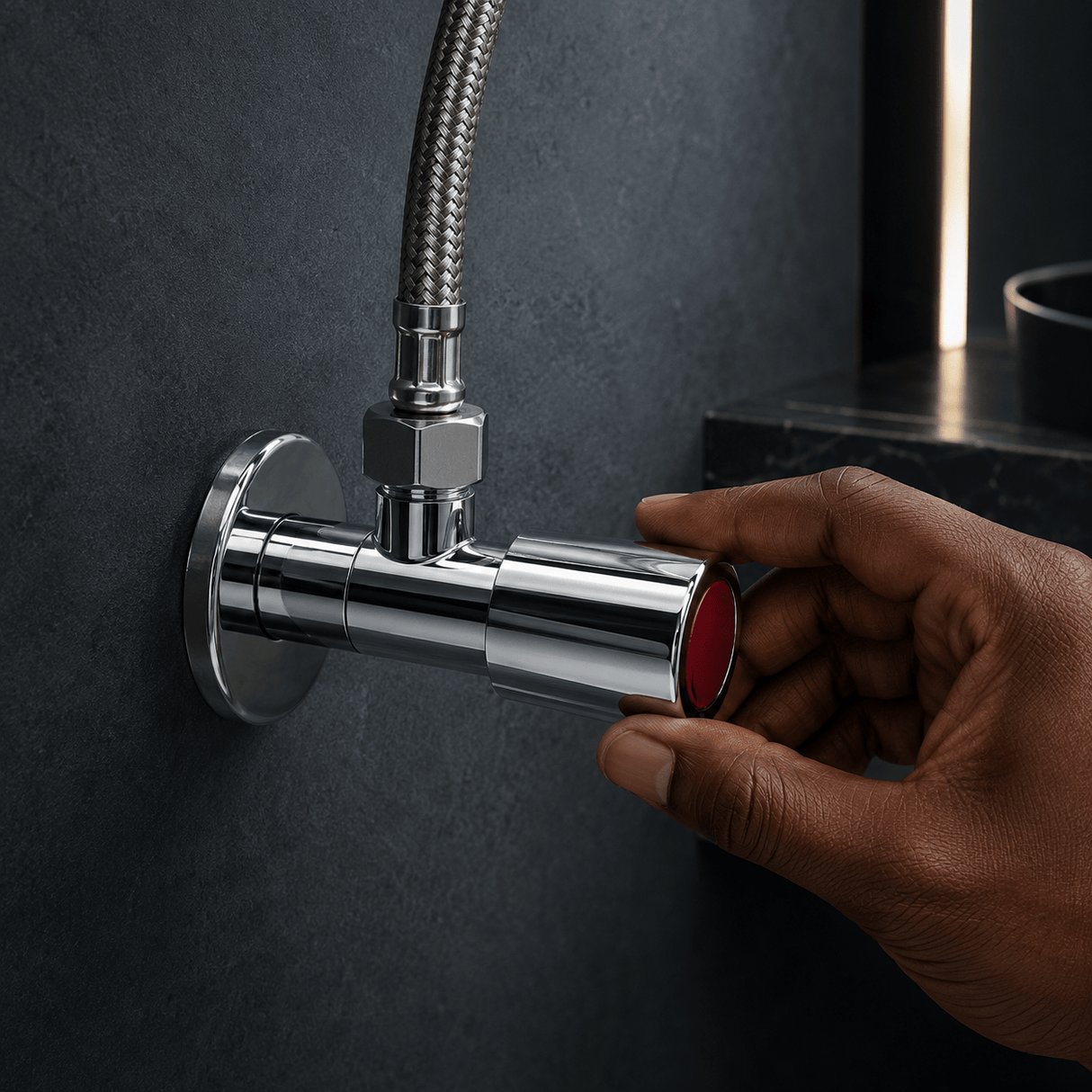 Wahkit Taps & Faucets Wahkit Chrome Tapered Angle Valve in Stainless Steel - K-8648A