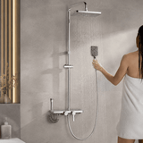 Wahkit Shower Set & Head Wahkit Chrome Wall Mounted Four-Function Square Rain Shower Set - K-8849