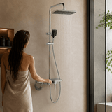 Wahkit Shower Set & Head Wahkit Chrome Wall Mounted Four-Function Square Rain Shower Set - K-8849