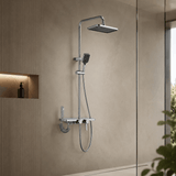 Wahkit Shower Set & Head Wahkit Chrome Wall Mounted Four-Function Square Rain Shower Set - K-8849
