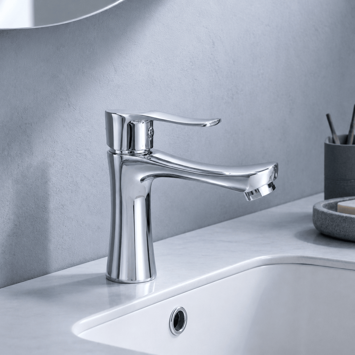 Wahkit Bathroom Faucet Wahkit Chrome Wide Spout Basin Mixer Tap in Zinc Alloy - K-8982