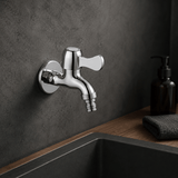 Wahkit Taps & Faucets Wahkit Chrome Wing Handle Wall Bib Tap in Zinc Alloy - K-8753