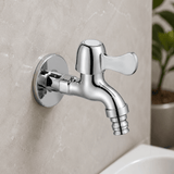 Wahkit Taps & Faucets Wahkit Chrome Wing Handle Wall Bib Tap in Zinc Alloy - K-8753