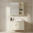 Wahkit Bathroom Vanity & Cabinets Wahkit Cream Marble PVC Bathroom Vanity with Smart Mirror 600mm - K-9742AC