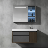 Wahkit Bathroom Vanity & Cabinets Wahkit Dark Wood Plywood Bathroom Vanity with Basin and Smart Mirror 1000mm - K-9055A