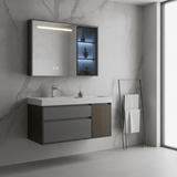 Wahkit Bathroom Vanity & Cabinets Wahkit Dark Wood Plywood Bathroom Vanity with Basin and Smart Mirror 1000mm - K-9055A