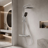 Wahkit Shower Set & Head Wahkit Elegant White Shelf Bar Wall Mounted Shower System in ABS and PPA - K-8854W