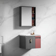 Wahkit Bathroom Vanity & Cabinets Wahkit Grey and Red Accent PVC Bathroom Vanity with Mirror 600mm - K-9621