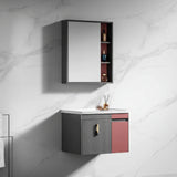 Wahkit Bathroom Vanity & Cabinets Wahkit Grey and Red Accent PVC Bathroom Vanity with Mirror 600mm - K-9621