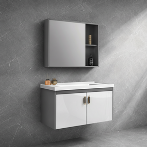 Wahkit Bathroom Vanity & Cabinets Wahkit Grey and White Floating Plywood Bathroom Vanity with Smart Mirror 600mm - K-9135A