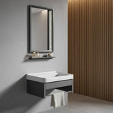 Wahkit Wahkit Grey Floating Compact PVC Bathroom Vanity with Mirror 430mm - K-9907