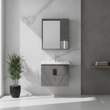 Wahkit Bathroom Vanity & Cabinets Wahkit Grey Plywood Bathroom Vanity with Basin and Mirror 600mm - K-9147