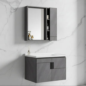 Wahkit Bathroom Vanity & Cabinets Wahkit Grey Plywood Bathroom Vanity with Basin and Mirror 800mm - K-9145