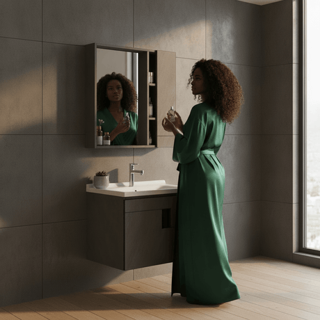 Wahkit Bathroom Vanity & Cabinets Wahkit Grey Plywood Bathroom Vanity with Basin and Mirror 800mm - K-9145