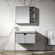 Wahkit Bathroom Vanity & Cabinets Wahkit Grey Textured Plywood Bathroom Vanity with Basin and Mirror 800mm - K-9086B