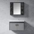 Wahkit Bathroom Vanity & Cabinets Wahkit Grey Textured PVC Bathroom Vanity with Basin and Mirror Cabinet 600mm - K-0356C