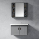 Wahkit Bathroom Vanity & Cabinets Wahkit Grey Textured PVC Bathroom Vanity with Basin and Mirror Cabinet 600mm - K-0356C