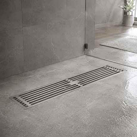 Wahkit Drains Wahkit Gunmetal Linear Slot Floor Drain in 304 Stainless Steel - K-D431Q & K-D432Q