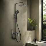 Wahkit Shower Set & Head Wahkit Gunmetal Round Head Wall Mounted Rain Shower Set in Copper - K-8824Q