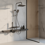 Wahkit Shower Set & Head Wahkit Gunmetal Shelf Bar Wall Mounted Shower System in Copper - K-8879Q