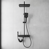 Wahkit Shower Set & Head Wahkit Gunmetal Shelf Bar Wall Mounted Shower System in Stainless Steel and PPA - K-8839A