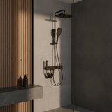 Wahkit Shower Set & Head Wahkit Gunmetal Shelf Bar Wall Mounted Shower System in Stainless Steel and PPA - K-8839A