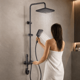 Wahkit Shower Set & Head Wahkit Gunmetal Square Head Wall Mounted Rain Shower Set in Copper - K-8859Q