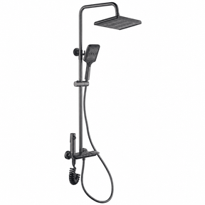 Wahkit Shower Set & Head Wahkit Gunmetal Square Head Wall Mounted Rain Shower Set in Copper - K-8859Q