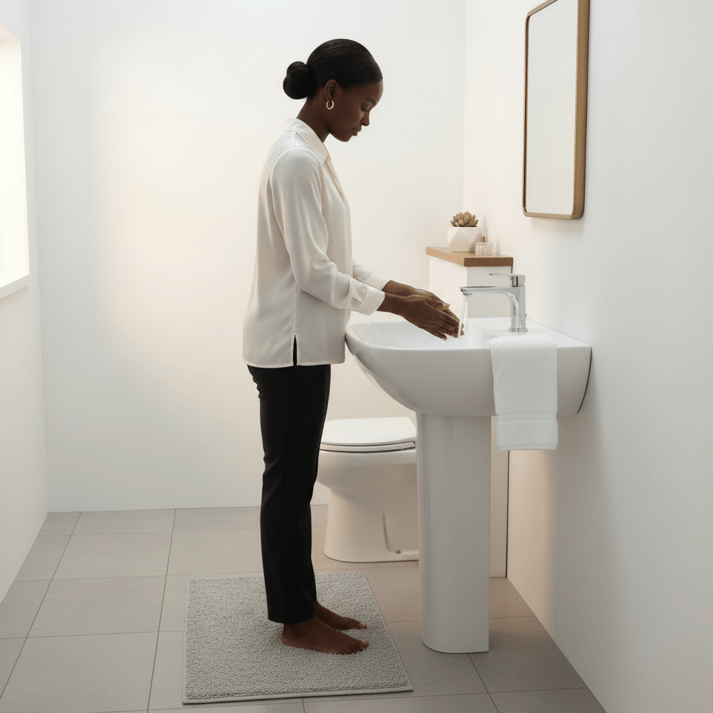 Wahkit Bathroom Sink Wahkit Large Ceramic Pedestal Basin with Wide Shallow Oval Bowl & Straight Pedestal 580mm - 4010