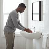 Wahkit Bathroom Sink Wahkit Large Ceramic Pedestal Basin with Wide Shallow Oval Bowl & Straight Pedestal 580mm - 4010