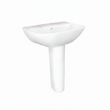 Wahkit Bathroom Sink Wahkit Large Ceramic Pedestal Basin with Wide Shallow Oval Bowl & Straight Pedestal 580mm - 4010