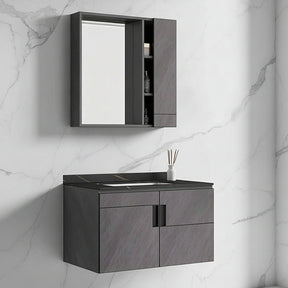 Wahkit Bathroom Vanity & Cabinets Wahkit Marble Plywood Bathroom Vanity with Basin and Mirror 800mm - K-9136C