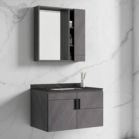Wahkit Bathroom Vanity & Cabinets Wahkit Marble Plywood Bathroom Vanity with Basin and Mirror 800mm - K-9136C