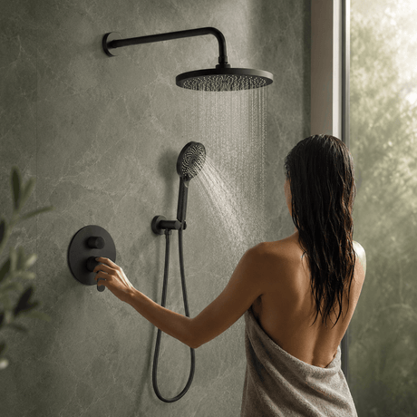 Wahkit Shower Set & Head Wahkit Matte Black Concealed Rain Shower Set in Copper - K-8415H