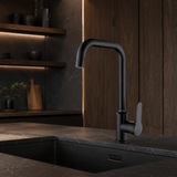 Wahkit Kitchen Tap Wahkit Matte Black Gooseneck Kitchen Sink Mixer Tap in Stainless Steel - K-8506H